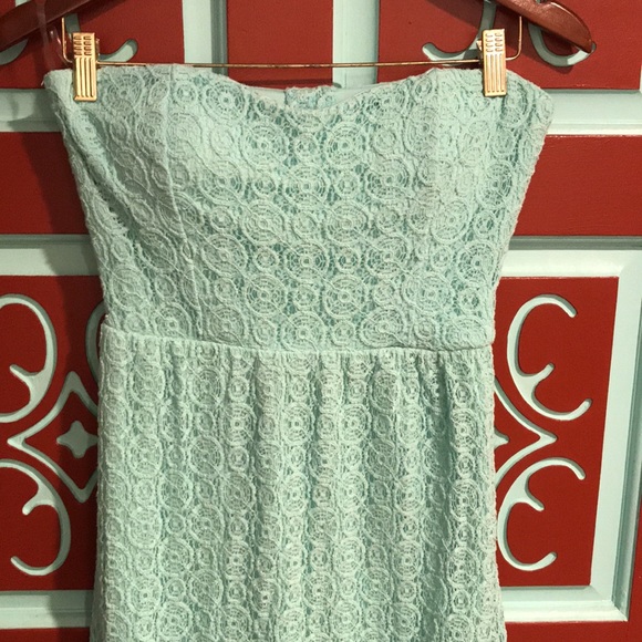 NWOT Mint Strapless/Open Back Lace/Crochet Maxi L - Picture 3 of 13